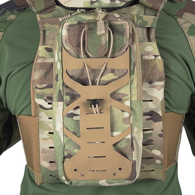 Tactical Hydration Pouch Without Inner Bladder Laser Cut MOLLE Hydration Pouch for Vest Backpack Hunting Climbing