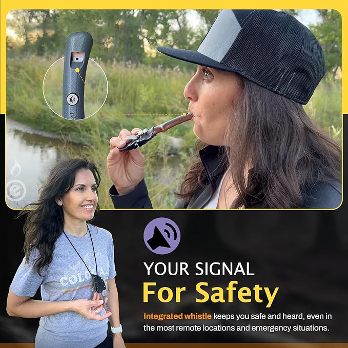 OUTDOOR ELEMENT Contour Feather Survival and Culinary Knives – VG10 Steel Fixed Blade with Fire Starter Hex Driver Knife Sharpener Sheath &amp Built in Whistle - Built For Camping &amp Outdoor Ad