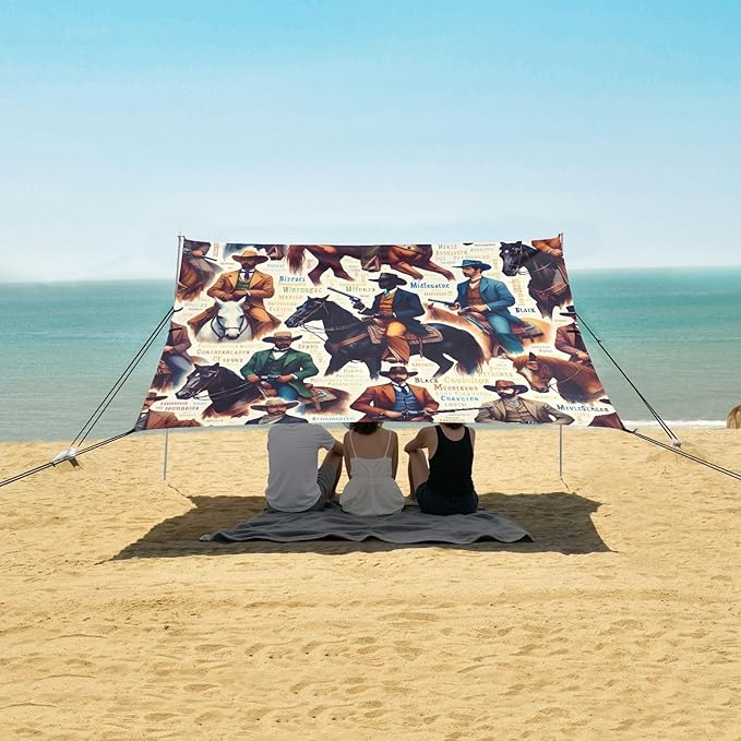 Gentle Cowboys Beach Tent Sun Shelter Set UPF50+ UV Protection 10.5 x 9.19 FT Camping Shade Canopy with Sandbags Sand Anchors Carrying Bag and Others