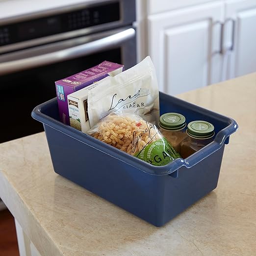 ECR4Kids Scoop Front Storage Bins Multipurpose Organization Navy 10-Piece