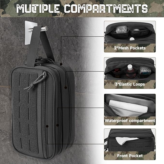 QT&ampQY 25L Tactical backpack &amp Tactical Toiletry Bag