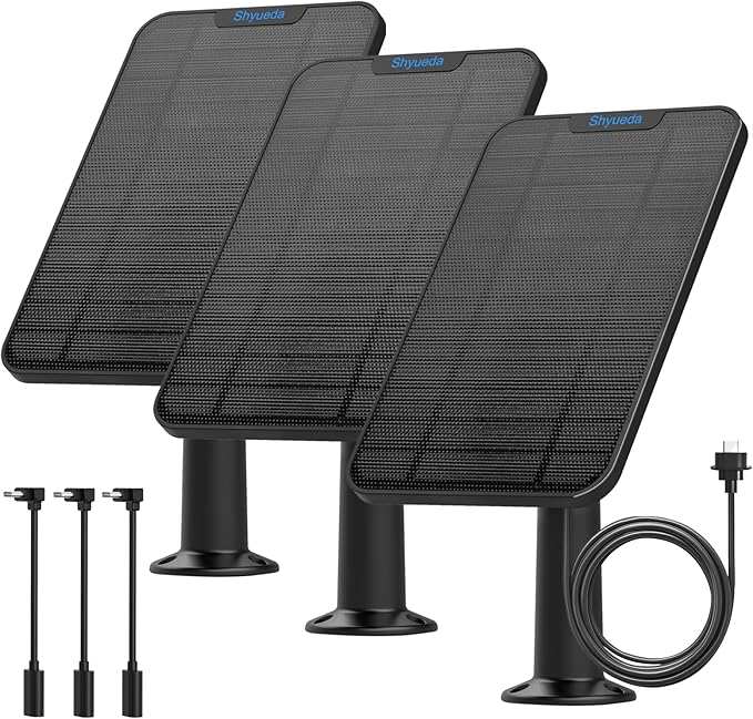 4W Solar Panel Charging Compatible with Blink 3rd Gen/XT/XT2/4th Gen Camerawith 13.1ft Waterproof Charging Cable IP65 WeatherproofIncludes Secure Wall Mount(3-Pack)