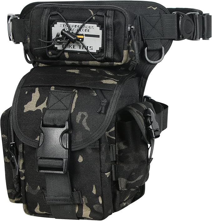 Waterproof Tactical Drop Leg Pouch Bag Type B Cross Over Leg Rig Outdoor Bike Cycling Hiking Thigh Bag (C)