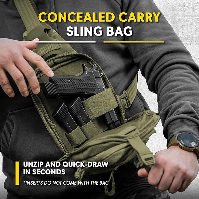 M-Tac Elite Sling Bag - EDC Tactical Crossbody Concealed Carry CCW Chest Pack