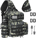 CVLIFE Tactical Sling Bag Backpack for Men Military Shoulder Sling Bag Molle Army Assault Detachable Tactical Bag with Bottle Holder Concealed Carry Daily Day Pack Work Bag for EDC Hiking Shadowstand