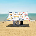 ALAZA Cute Construction Cars Beach Tent Sun Shelter Portable Canopy Sunshade for Outdoor Camping Picnics Backyard Fun 10x9 ft