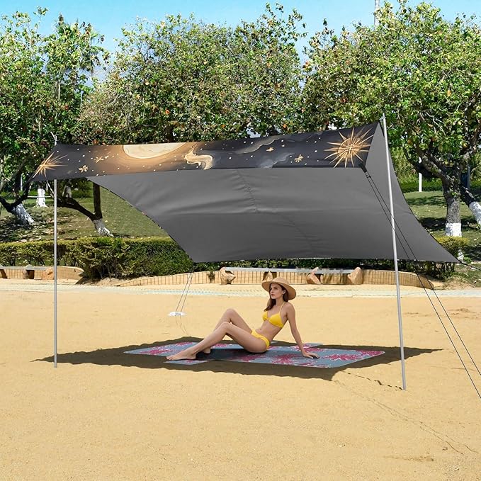 ALAZA A Beautiful Fox Beach Tent Sun Shelter Portable Canopy Sunshade for Outdoor Camping Picnics Backyard Fun 10x9 ft