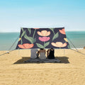 ALAZA Colorful Tulip Flower Beach Tent Sun Shelter Portable Canopy Sunshade for Outdoor Camping Picnics Backyard Fun 10x9 ft