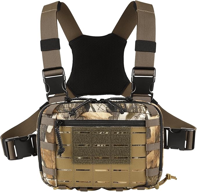 Tactical Chest Pack EDC Chest Bag 2L Utility Molle Chest Rig Pouch with CCW Compartment Adjustable Strap Outdoor