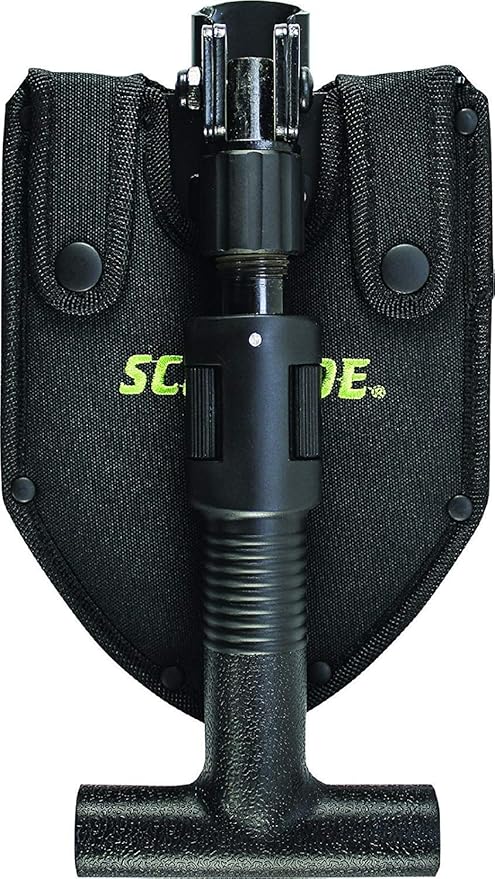Schrade Delta Class Pay Dirt Shovel 1 lbs with Folding Capabilities Durable 3Cr Steel Black Oxide Finish for Outdoor Exploring Hiking