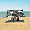ALAZA White Ghost Spider Web Pattern Beach Tent Sun Shelter Portable Canopy Sunshade for Outdoor Camping Picnics Backyard Fun 10x9 ft