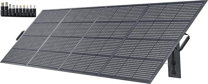 400W Portable Solar Panel with Adjustable Kickstand Foldable &amp Durable 23.5% High Efficiency Waterproof IP68 for Power Station Off Grid Outdoor Adventures Camping RV Road Trip (400W Solar Panel