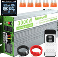 Newdeli 3000 Watt Pure Sine Wave Power Inverter 12V DC to 110V 120V AC Car Power Inverter for Vehicles Car Truck RV Solar Home- Car Inverter with 2 AC Socket 3.4A USB Remote Controller LCD Display