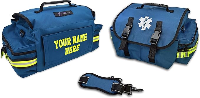 Lightning X Customizable Small Medic First Responder EMT Trauma Bag w/Embroidered Name Patch - BLUE