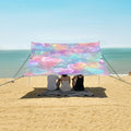ALAZA Rainbow Heart Bubbles Unicorn Beach Tent Sun Shelter UPF50+ Protection Beach Shade Canopy w/ 4 Sandbags for Outdoor Camping Fishing Backyard Fun Picnic 10x9 ft