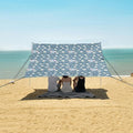 ALAZA Cute Elephant Daisy Flower Beach Tent Sun Shelter UPF50+ Protection Beach Shade Canopy w/ 4 Sandbags for Outdoor Camping Fishing Backyard Fun Picnic 10x9 ft