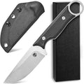 FF103 Fixed Blade Knife AUS-10 Steel Blade Micarita Handle Full Tang Knife for Outdoor Camping Hunting Fishing Working(Black)