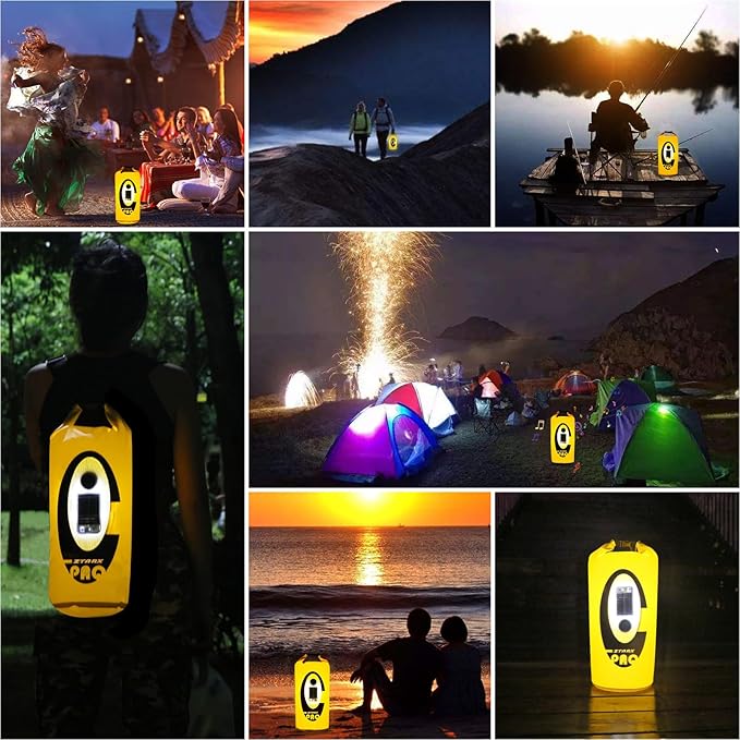 Qoolife Dry Bag Waterproof with Solar Bluetooth Speaker &amp Light - 10L/20L Roll Top Dry Sack Keeps Gear Dry for Men Women Kayaking Beach Rafting Boating Hiking Camping and Fishing