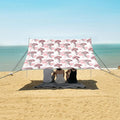 ALAZA Red Carnation Flower Art Beach Tent Sun Shelter UPF50+ Protection Beach Shade Canopy w/ 4 Sandbags for Outdoor Camping Fishing Backyard Fun Picnic 10x9 ft
