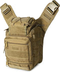 Tactical Backpack for MenMilitary Sport Bag Pack Sling Shoulder Backpack Tactical Crossbody Bag EDC Molle Assault Range Bag Chest Pack for Hiking Camping Outdoor - Khaki