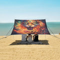 ALAZA Cheetah Leopard Art Beach Tent Sun Shelter UPF50+ Protection Beach Shade Canopy w/ 4 Sandbags for Outdoor Camping Fishing Backyard Fun Picnic 10x9 ft