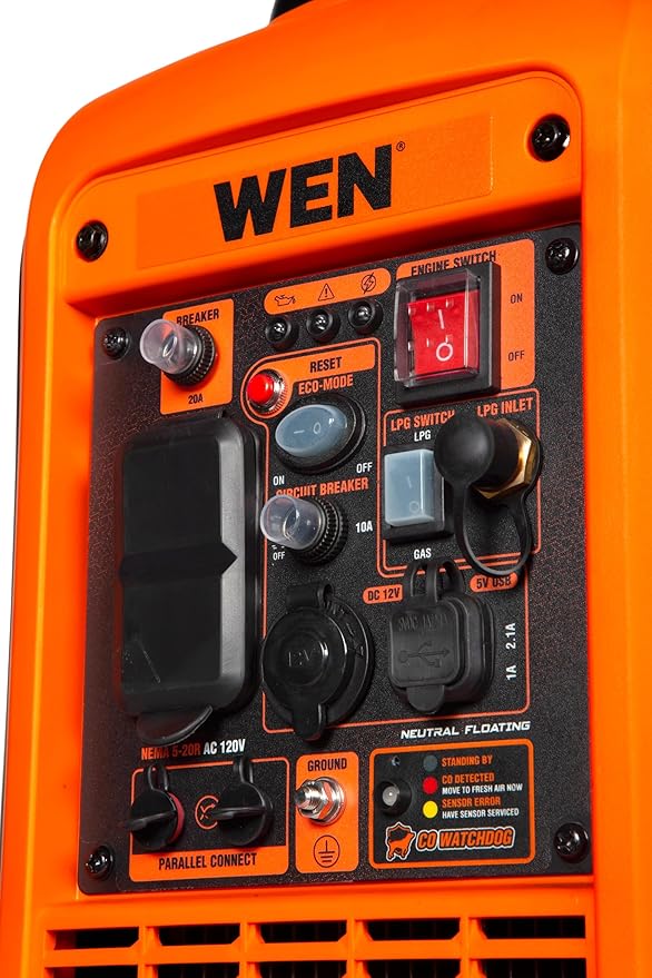 WEN 2800-Watt Dual Fuel Inverter Generator Quiet Portable and Lightweight with Fuel Shut Off and CO Watchdog (DF280iX)
