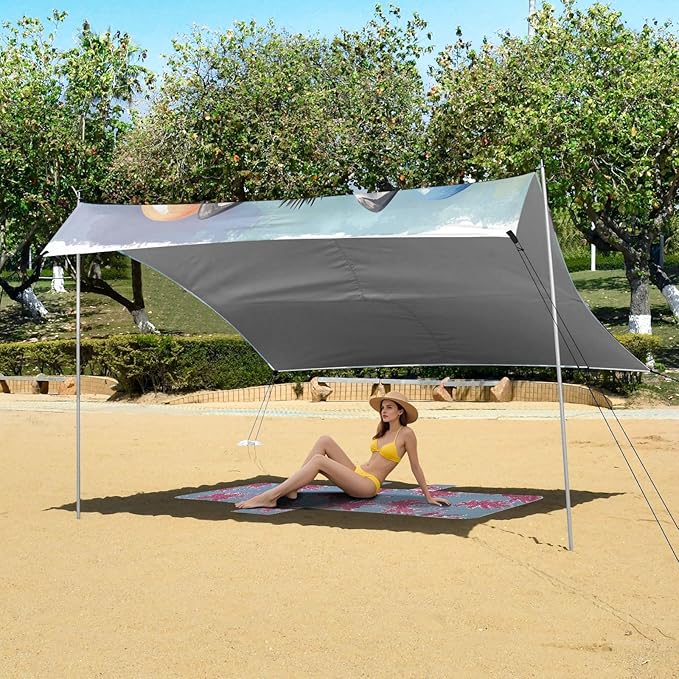 ALAZA Cute Party Zebra Balloon Beach Tent Sun Shelter Portable Canopy Sunshade for Outdoor Camping Picnics Backyard Fun 10x9 ft
