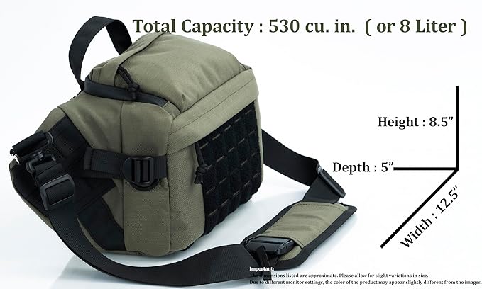 Tactical Sling Backpack Crossbody EDC Pack MOLLE Satchel Bag for Travel Work Camping and Hiking 8Liter
