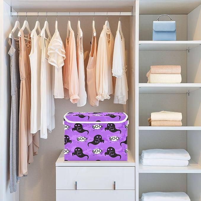 Foldable Storage Box Christmas Red Large Cube Organizer Bins Containers Baskets with Lids Handles for Closet Organization Shelves Clothes Toys