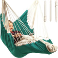 Hanging Hammock Chair Swing – Hanging Chair Outdoor &amp Indoor - Hammock Swing Chair – Quick &amp Easy Setup with Hardware Kit – Durable &amp Spacious Full Body Support – Holds 440 Lbs