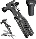 Rush Deer Camping Essentials Multitool16 in 1 Multi Tool Survival Gear with Hammer Pliers Knife Screwdrivers Bottle Opener &amp Car Safety Hammer for Camping Hiking Gift for Dad Him