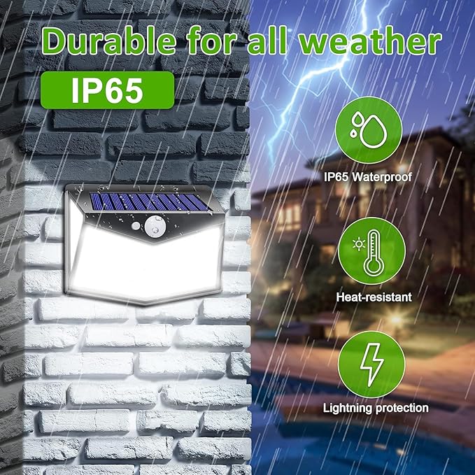 Solar Lights OutdoorUpgraded 212 LED/3 Modes Motion Sensor Security Lights w/270° Wide Lighting AngleIP65 Waterproof Wall Lights Solar PoweredBright for Yard Garden Outside (Solar Lights 2 Pack)