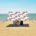 ALAZA Cute Dog Puppy Chihuahua Beach Tent Sun Shelter UPF50+ Protection Beach Shade Canopy w/ 4 Sandbags for Outdoor Camping Fishing Backyard Fun Picnic 10x9 ft
