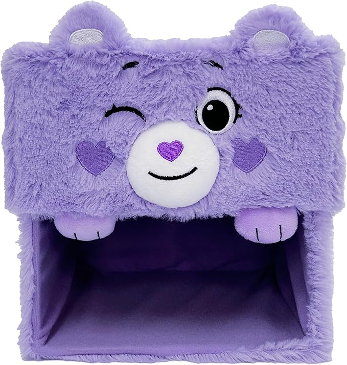 Happy Nappers Care Bears: Storables 12 Box - Share Bear - Purple Character Themed Bin Fabric Storage Container Opening Top Lid Holds Toys Books &amp More Licensed