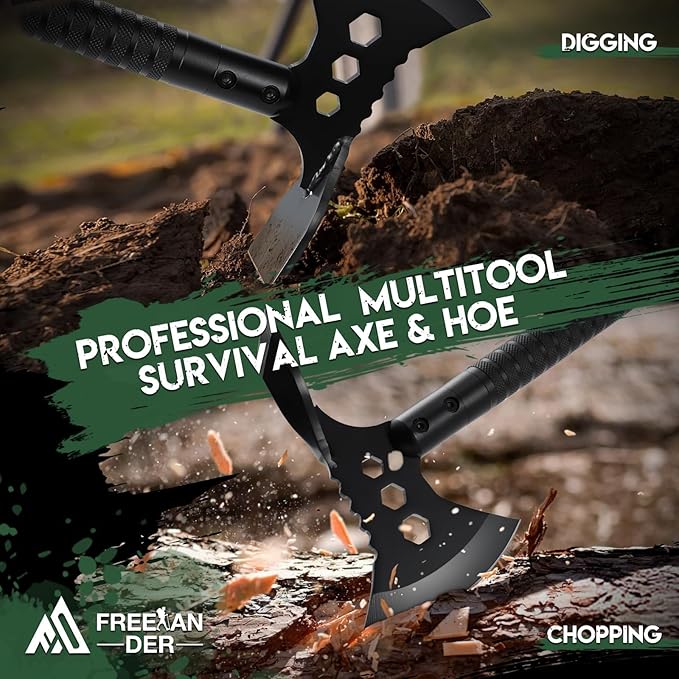 Freelander Tactical Axe Sharp Tomahawk with Sheath Durable Survival Hatchet for Emergency Hiking and Camping for Men Women