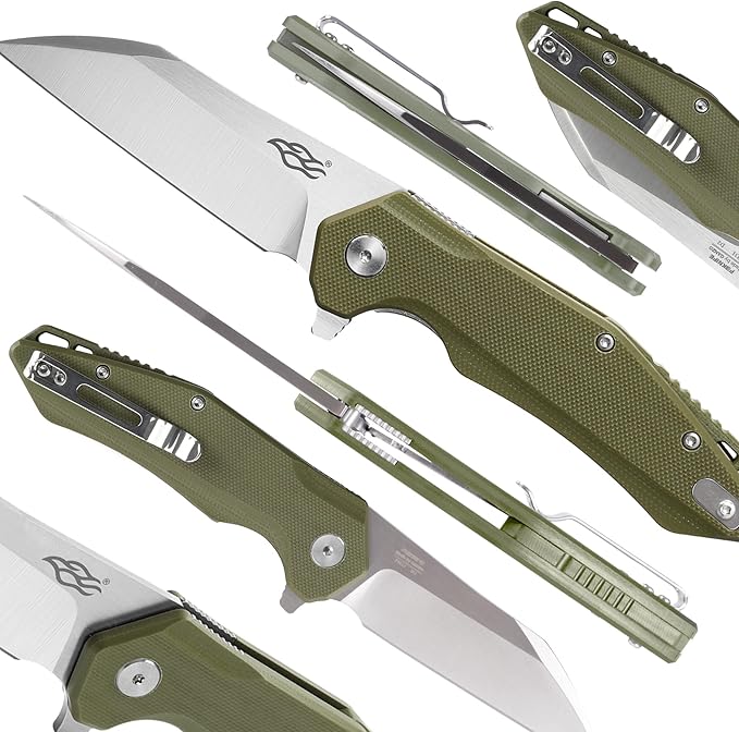 Firebird GANZO FH31 Folding Pocket Knife D2 Steel Wharncliffe Blade Ergonomic G10 Handle with Clip Hunting Fishing Flipper Camping Outdoor EDC Knife