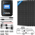 ACOPOWER 400 Watt 12 Volt RV Solar Panel Kit 4 * 100W Solar Panels+40A MPPT LCD Charge Controller+Mounting Z Brackets+Adaptor Kit+Tray Cables SetSolar System Complete Kits for RVBoat