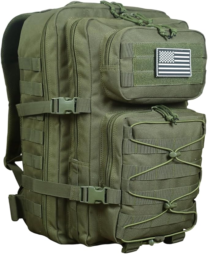 38L Military Tactical Backpack for Men Army 3 Day Assault Pack Molle Bag Bug Out Bag Green