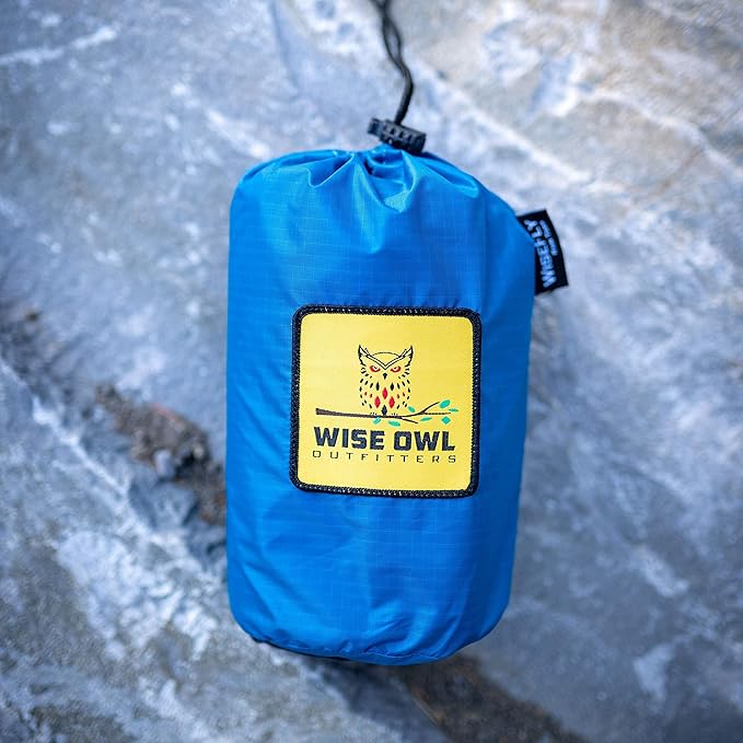 Wise Owl Outfitters Hammock Rain Fly – Waterproof Camping Tarp Cover with Tent Stakes &amp Carry Bag Ultralight Shelter for Backpacking &amp Outdoor Shade