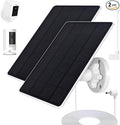 Ring Camera Solar Panel Compatible with Ri ng Stick Up Cam Battery Ring Spotlight Plus/Pro Battery Waterproof 5V6W 9.8 inch Long Charging Cable (2Pack) (White)