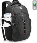 Swissdigital Design Laptop Backpack with USB Charging Port Travel Backpack Fits 15.6 inches Computer 31L College School Backpack for Men Black | SD803-01