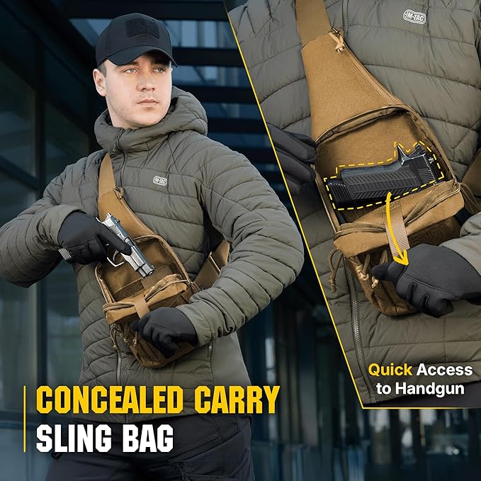 M-Tac CCW Sling Bag for Men &amp Women - EDC Shoulder Bag Tactical - Crossbody Concealed Carry Bag - Mens Chest Pack