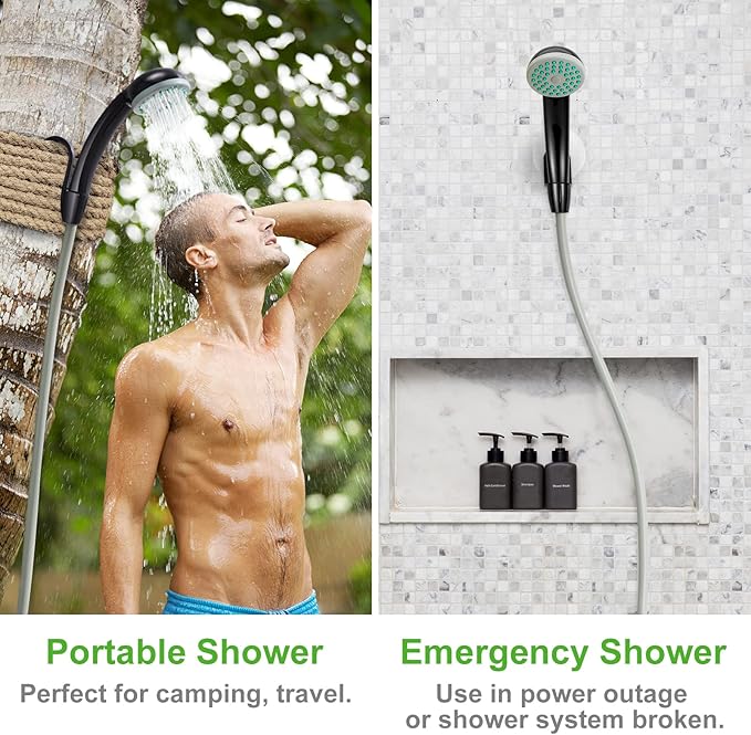 KEDSUM Portable Shower Portable Camp Shower Pump with Rechargeable Battery Portable Shower for Camping Portable Outdoor Shower Head for Camping Hiking Traveling(+ Handheld Sprayer)