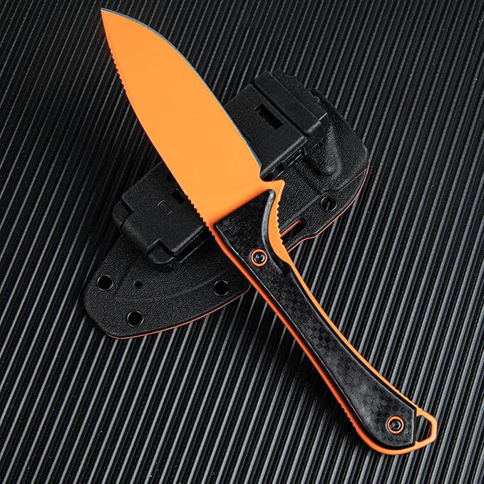 Fixed Blade Knife with Sheath S90V Steel &amp Nylon Fiber Handle for EDC Outdoor Tasks Camping &amp Gift Giving