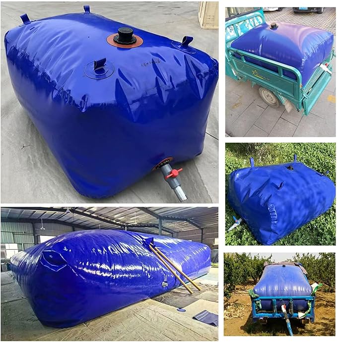 Foldable Portable Soft Water Bag Large Capacity Collapsible Storage Containers for Emergency/Temporary Water Storage Rectangular Cube Tanque De Almacenamiento De Agua/Rainwater Bag for Fire Protect