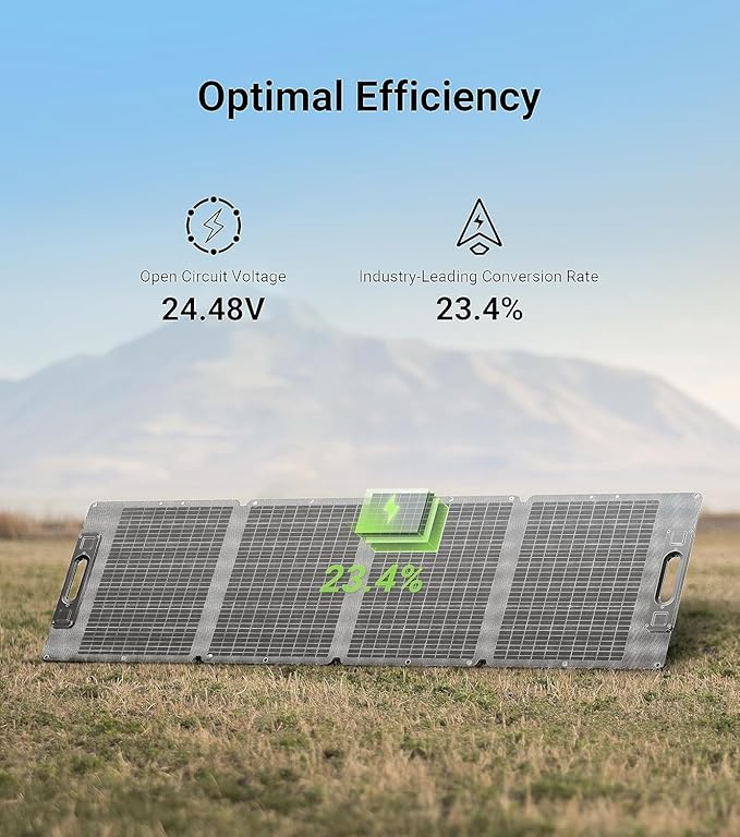 Dabbsson 210Watt Portable Solar Panel for Power Station Foldable Charger Adjustable Kickstand High-Efficiency Monocrystalline PV Module Waterproof IP67 for Outdoor Camping RV Blackout