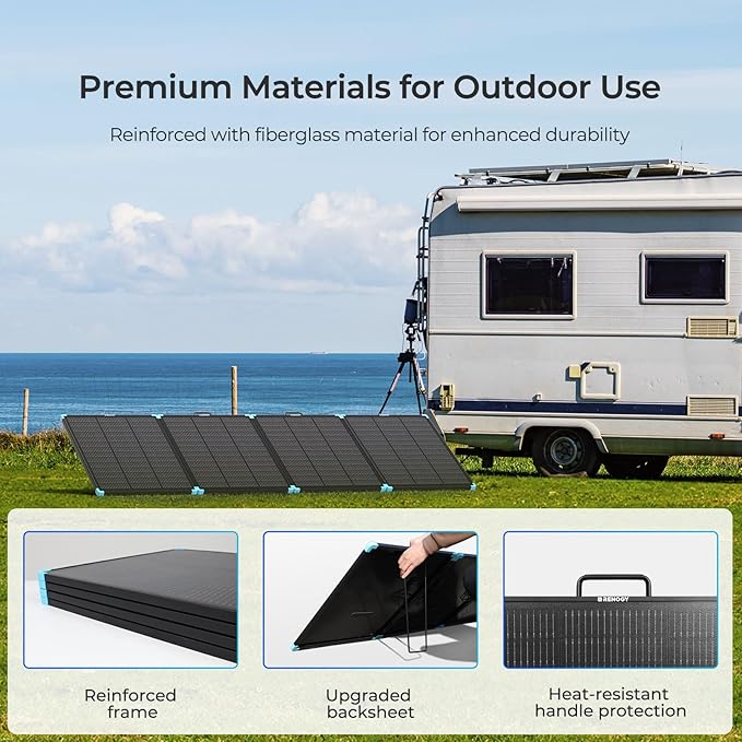 Renogy 300W Portable Solar Panel Suitcase 25% High Efficiency N-Type Foldable Solar Charger for Power Station Durable for Decades 17% Lighter with Kickstands for RV Camping Off-Grid Blackouts