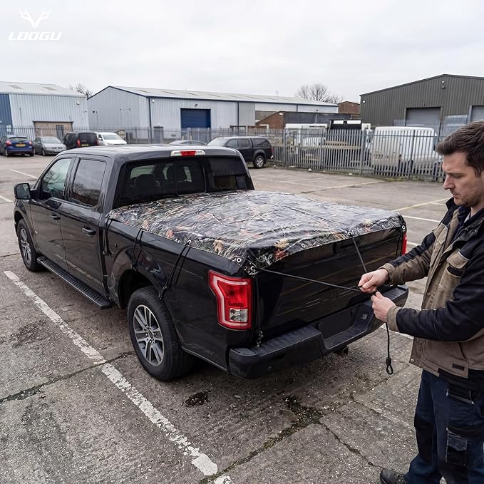 LOOGU Heavy Duty Waterproof Tarp Bionic Tree Camo Multi Purpose Poly Cover
