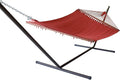 Jumbo Caribbean Hammock and Metal Tribeam Stand (RED)