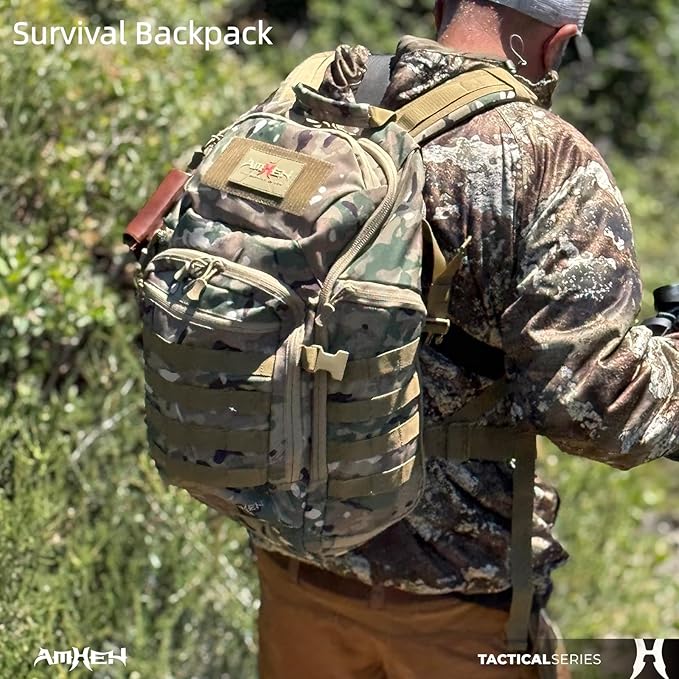 AMHEH 32L Tactical Backpack - 17 Laptop Suspended Protection 1050D Rugged Urban Everyday Carry Pack Get Home Bug Out Bag (Camo)